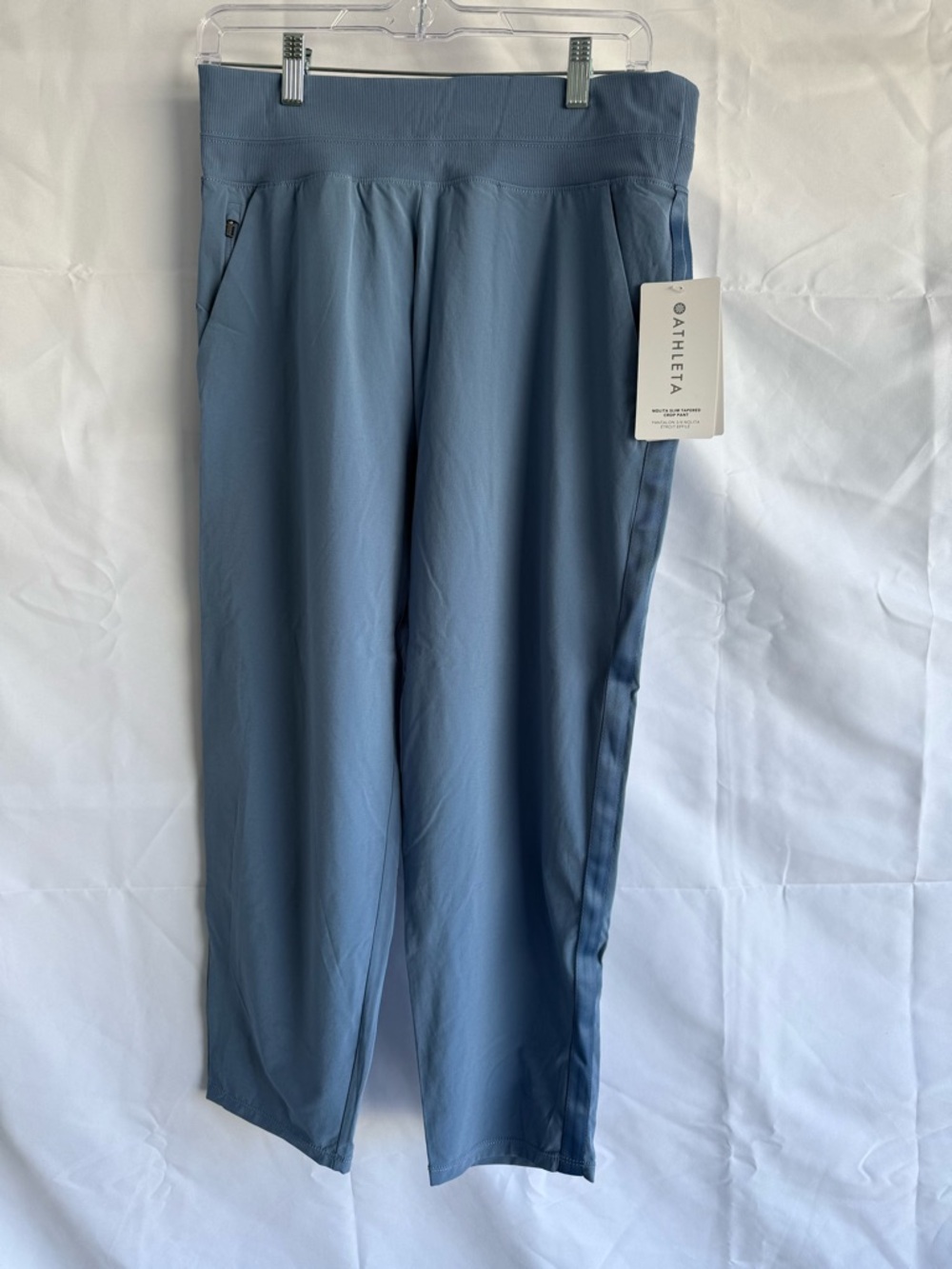 Athleta Nolita Slim Tapered Crop Pants Blue Size 12 NWT Travel Work Pant